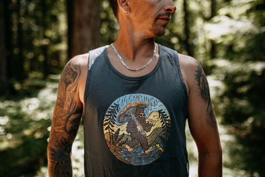Retro Amanita Umbrella Sasquatch Mens Tank