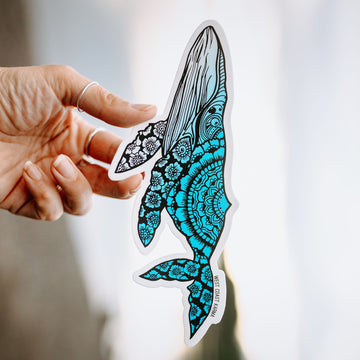 Ombre Blue Humpback Vinyl Sticker