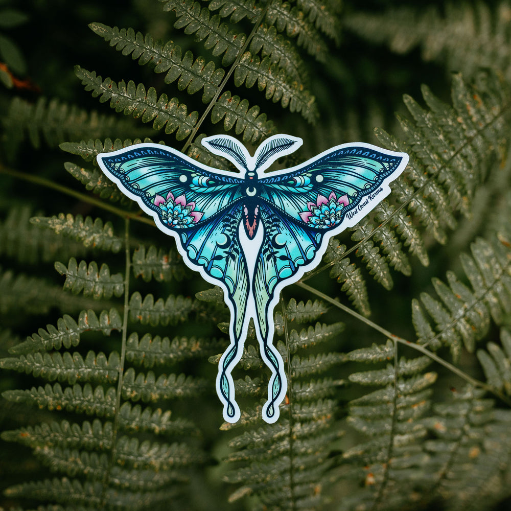 Mandala Moth Vinyl Sticker