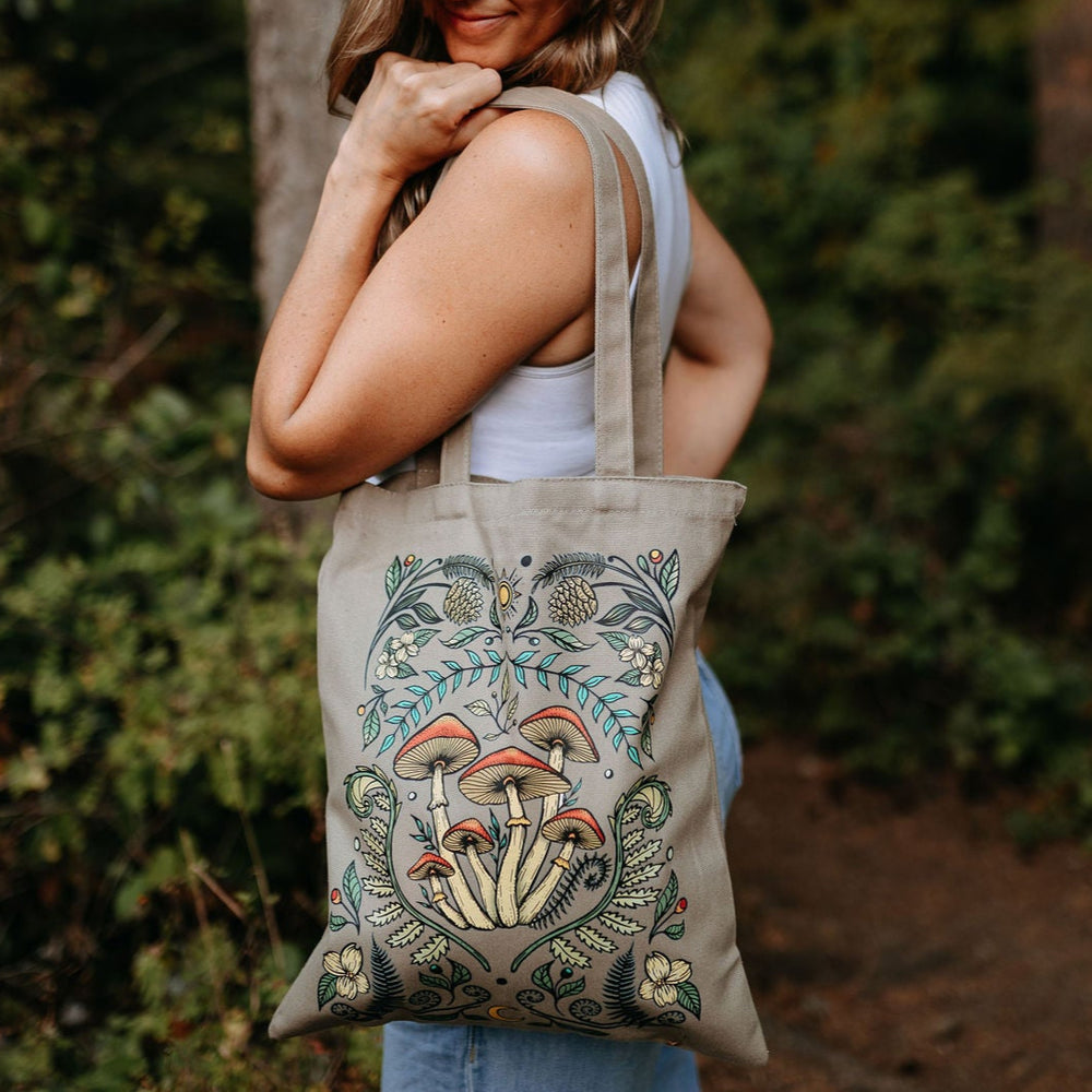 Cottage Mushroom Canvas Cotton Tote