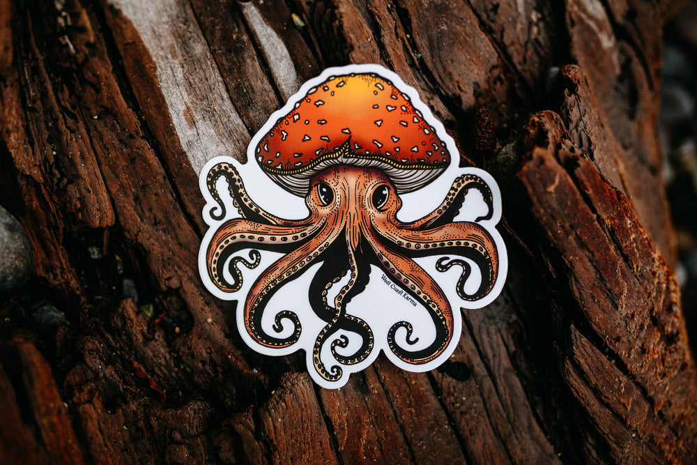 Mushtopus Mushroom Octopus Colourful Sticker