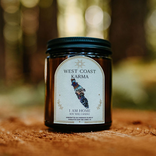 Island Escape "I Am Home" Affirmation Candle / feather