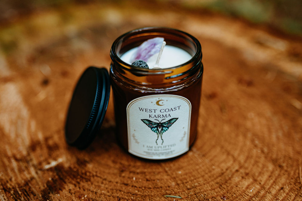Raspberry Vanilla "I Am Uplifted" Affirmation Candle