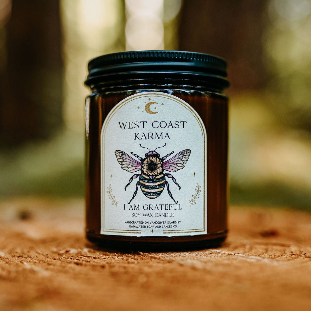 Summer Love "I Am Grateful" Affirmation Candle/ bee