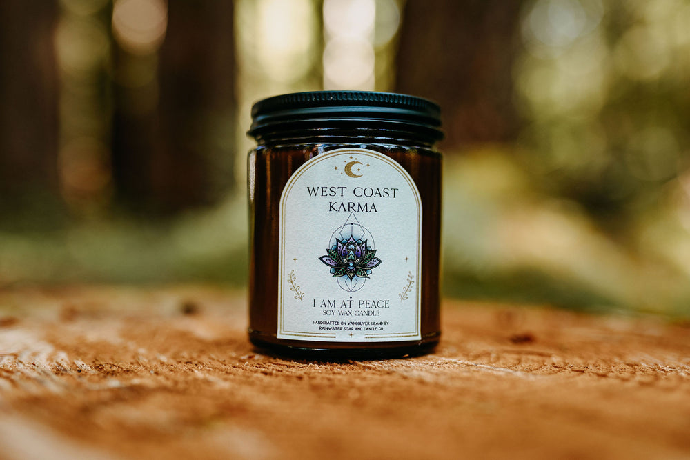 Golden Amber "I Am At Peace"  Affirmation Candle
