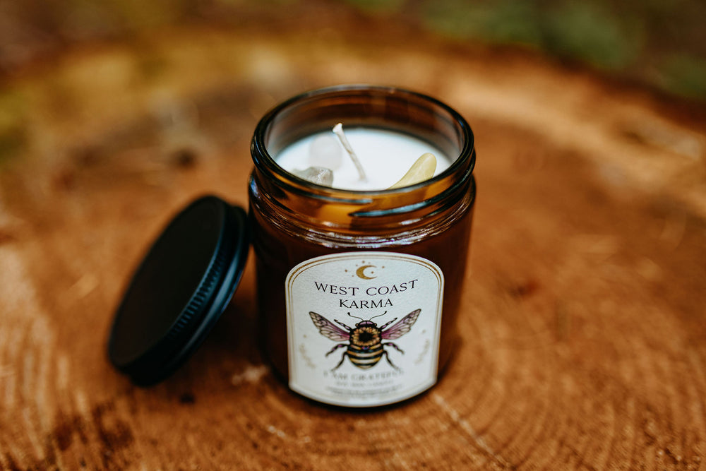 Summer Love "I Am Grateful" Affirmation Candle/ bee