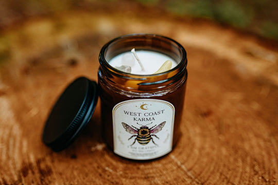 Summer Love "I Am Grateful" Affirmation Candle/ bee