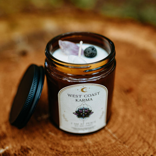 Golden Amber "I Am At Peace"  Affirmation Candle