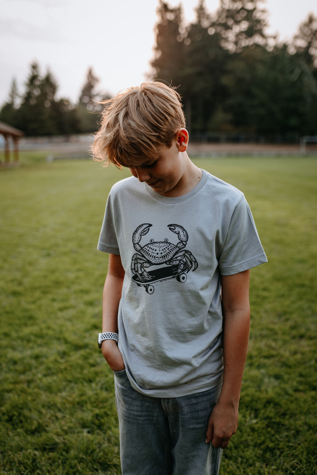 Rad Crab Kids/Youth tee Titanium Grey