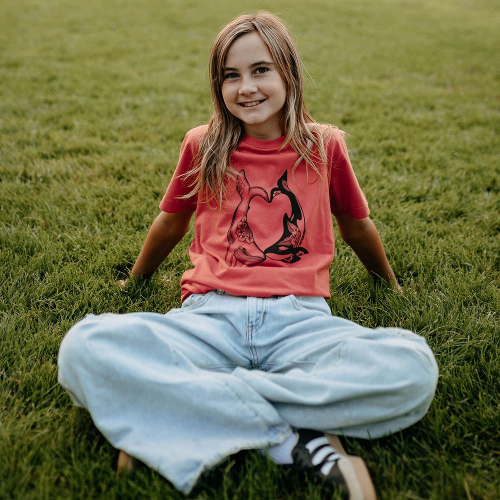Whale Heart Kids/Youth Tee in Passionfruit