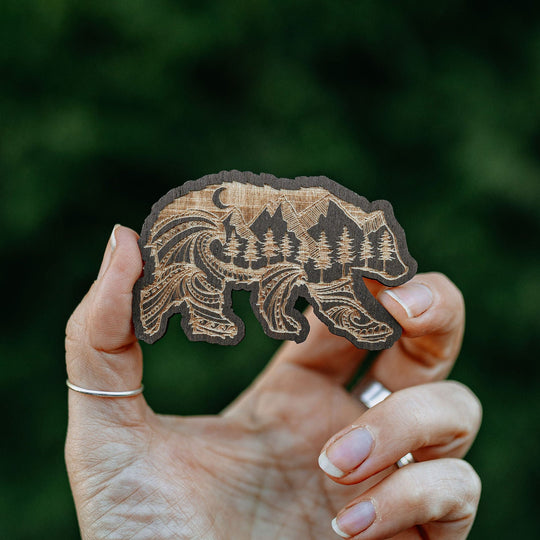 Nature Bear Wooden Magnet