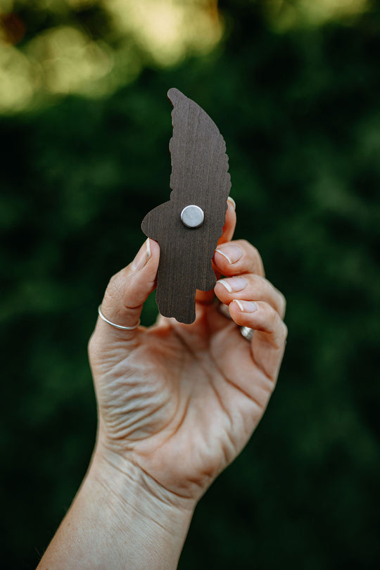 Mushroom Fern Wooden Magnet