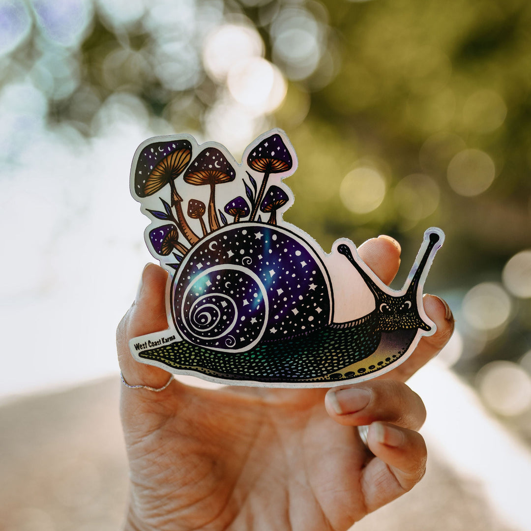 Holographic Galaxy Snail "Snalien" Vinyl Sticker