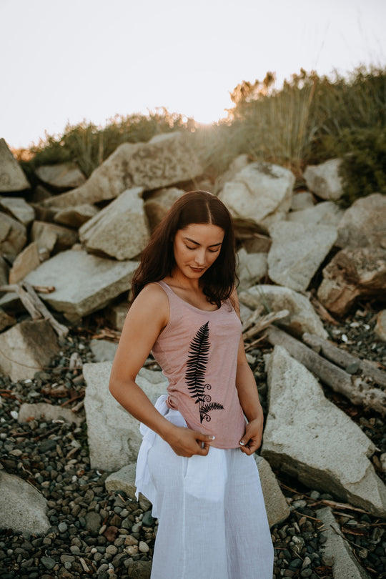 Sword Fern Festival Tank in Desert Pink