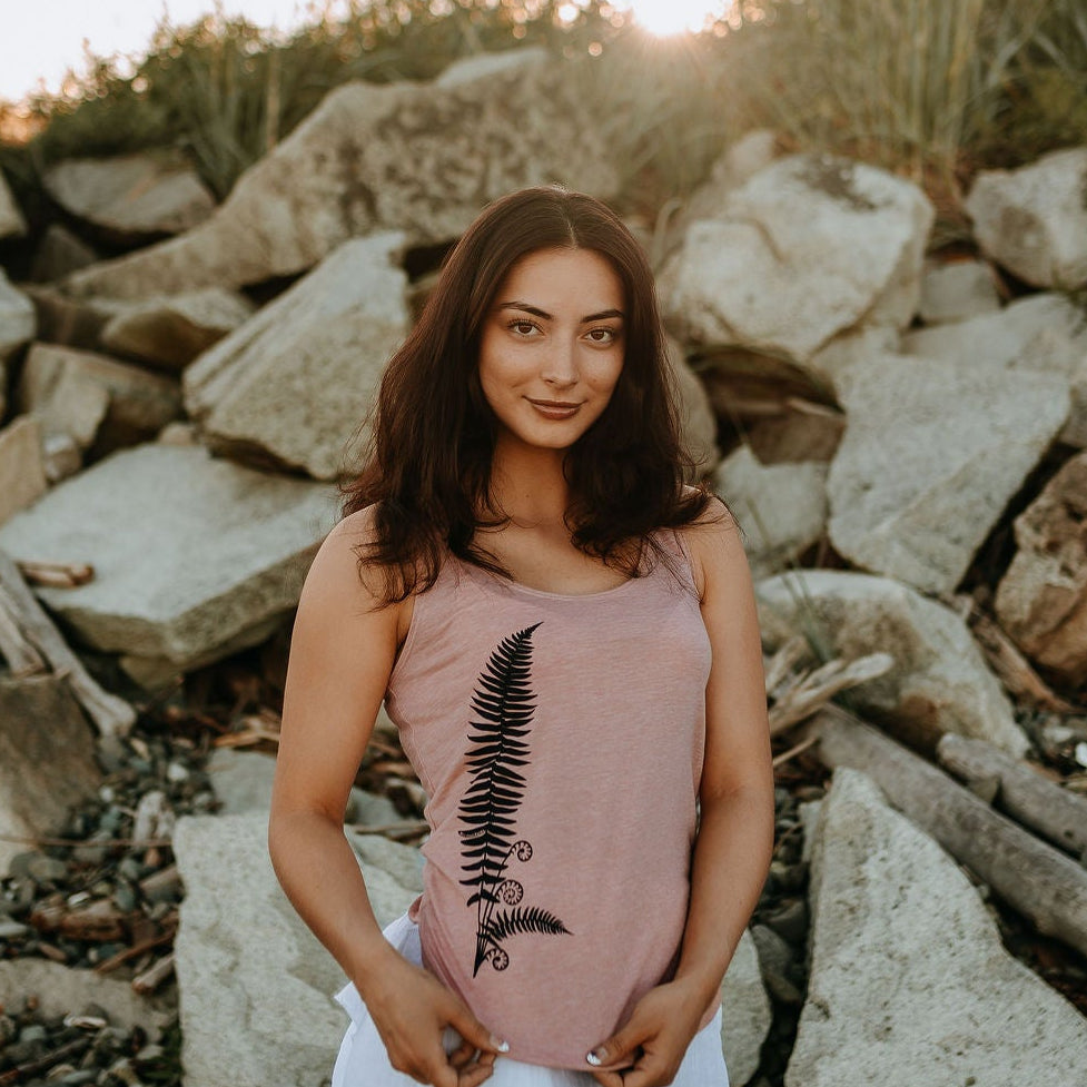 Sword Fern Festival Tank in Desert Pink