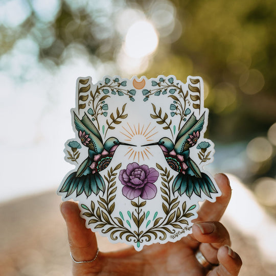 Cottage Hummingbird Sticker