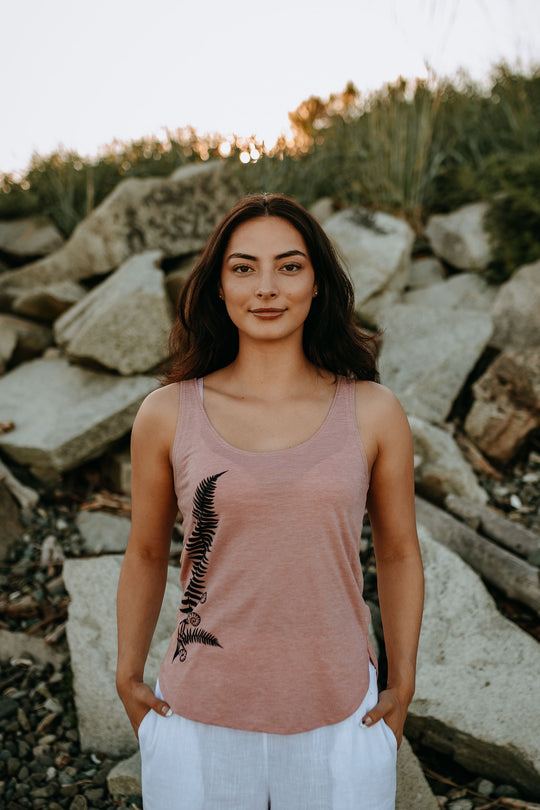 Sword Fern Festival Tank in Desert Pink
