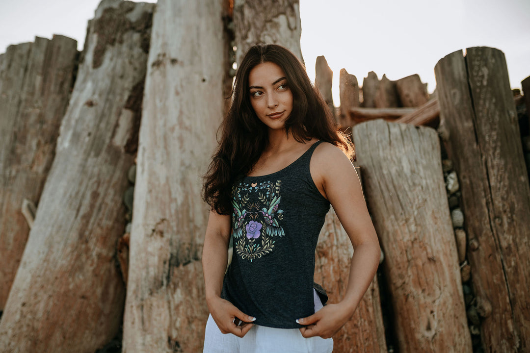 Hummingbird Festival Tank in Charcoal