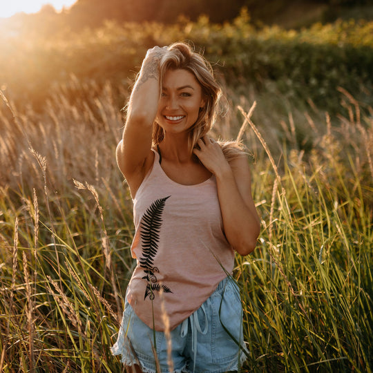 Sword Fern Festival Tank in Desert Pink