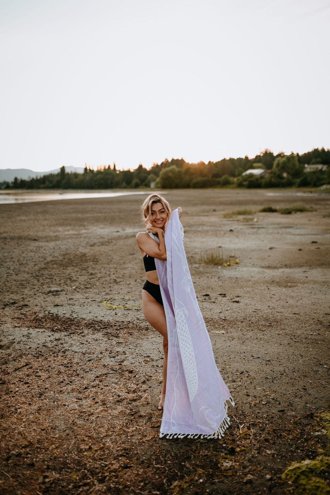Coastal Lavender Mermaid 100% Cotton Turkish Towel