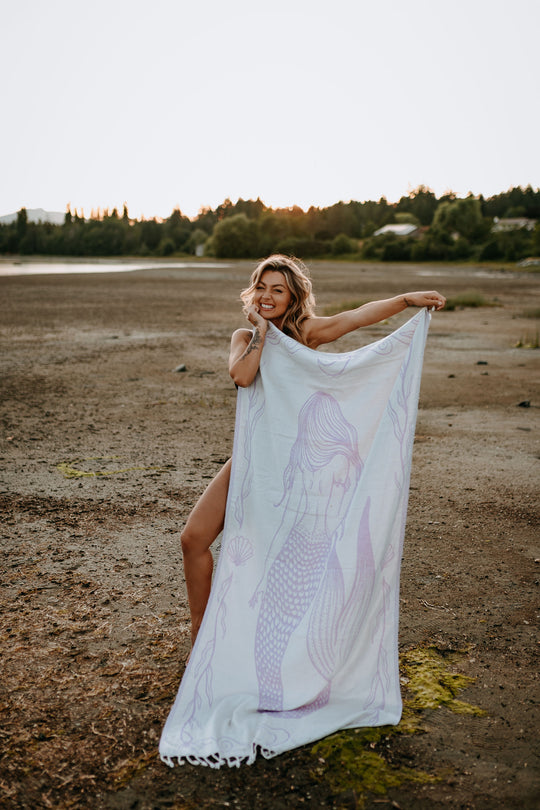 Coastal Lavender Mermaid 100% Cotton Turkish Towel