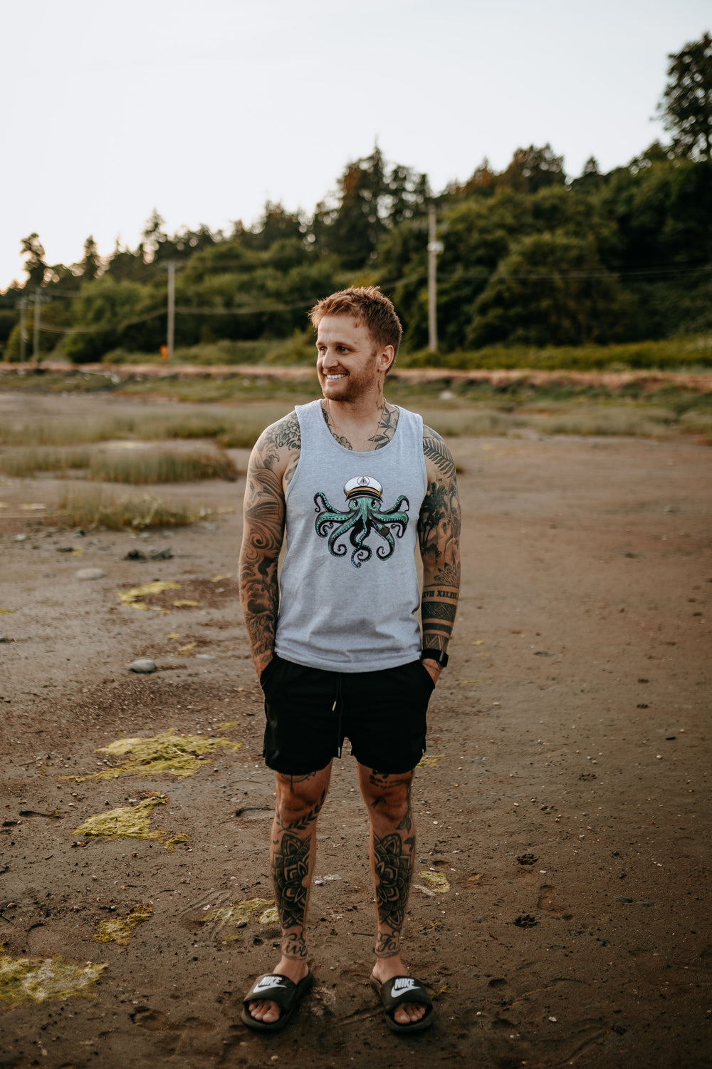 Captain Octo Tank Heather Grey