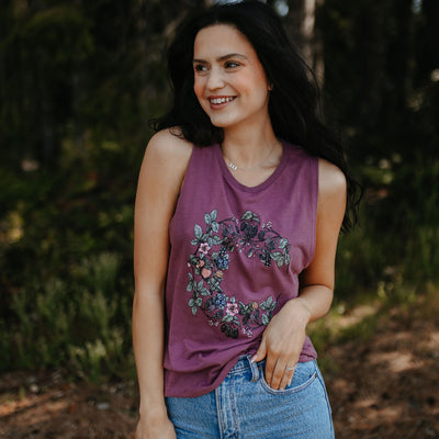 Berry Moon Muscle Tank in Shiraz