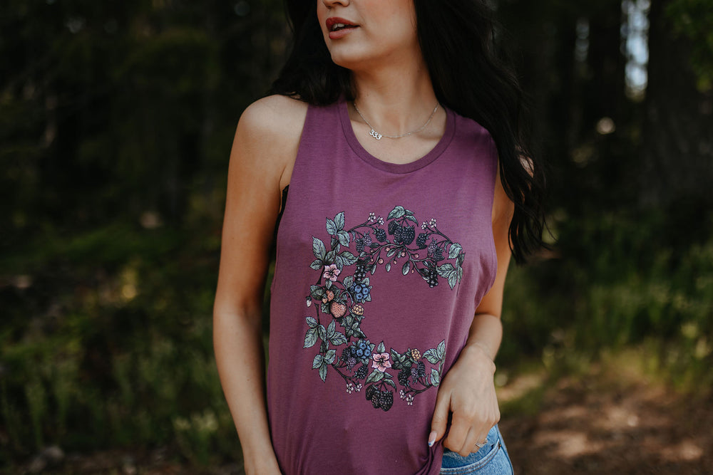 Berry Moon Muscle Tank in Shiraz