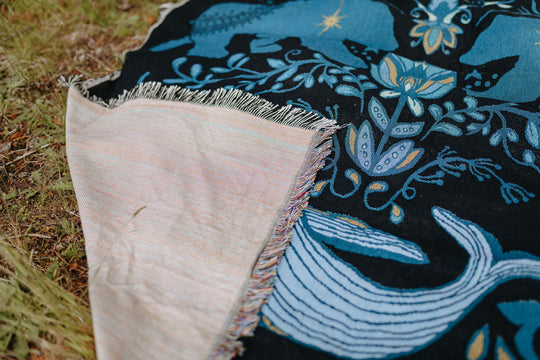 Cottage Bear Woven Blanket 100% Cotton