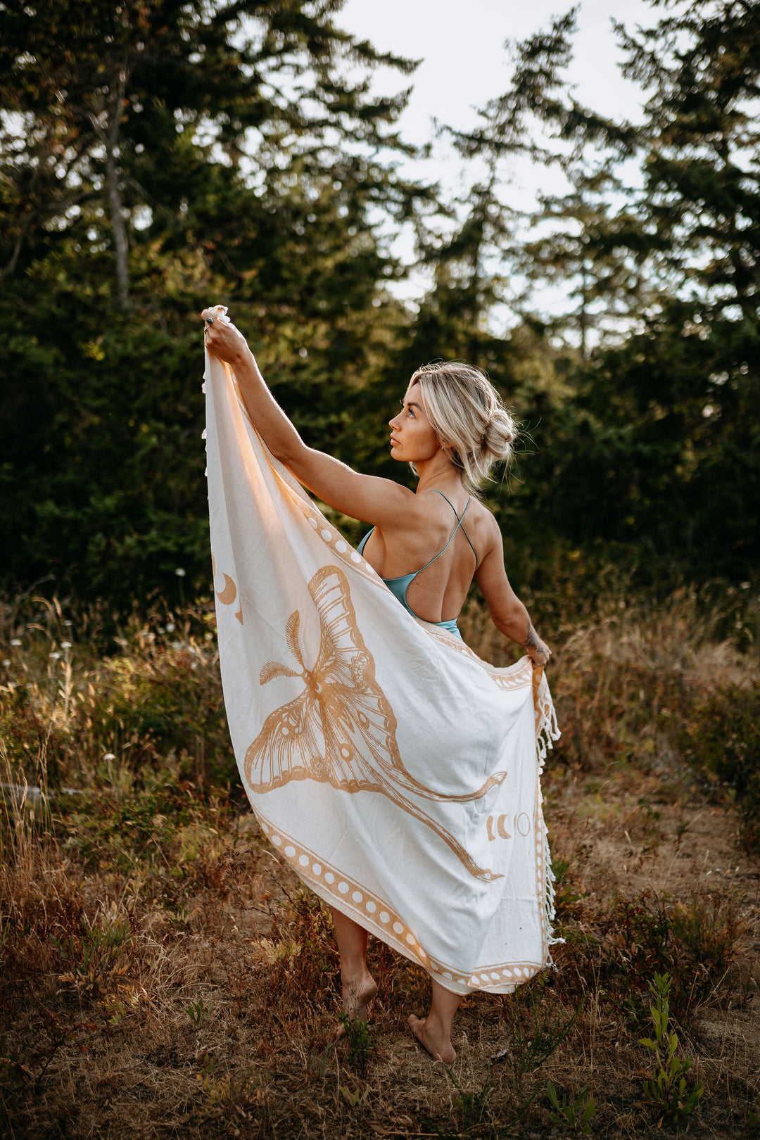 Golden Moon Moth 100% Cotton Turkish Towel