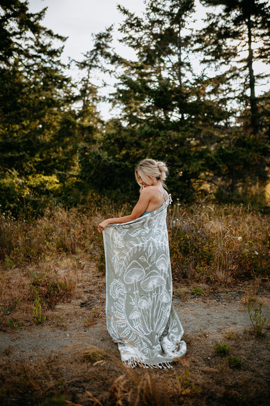 Sage Cottage Mushroom 100% Cotton Turkish Towel