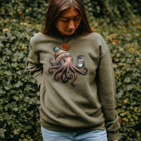 Cozy Octo Oversized Sweatshirt in Military Green