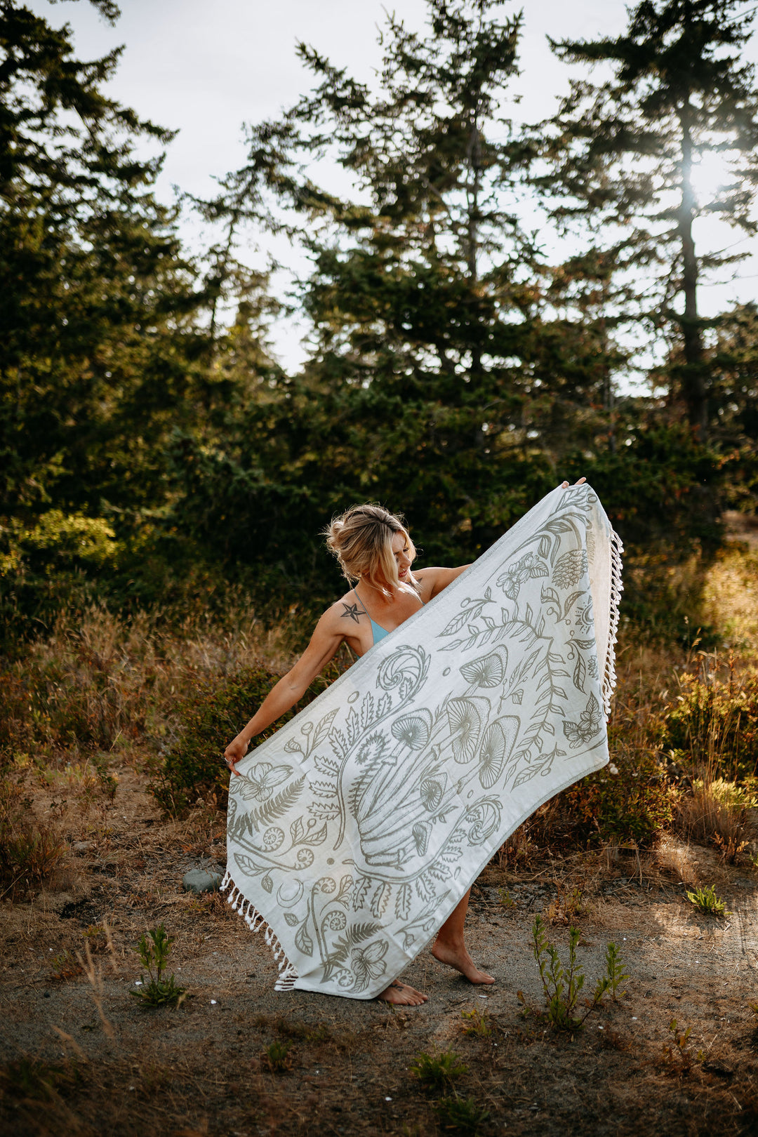 Sage Cottage Mushroom 100% Cotton Turkish Towel