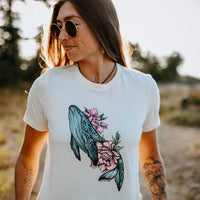 Whale Flower Relaxed Tee In Natural