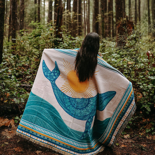 Sunrise Humpback 100% Cotton Woven Blanket