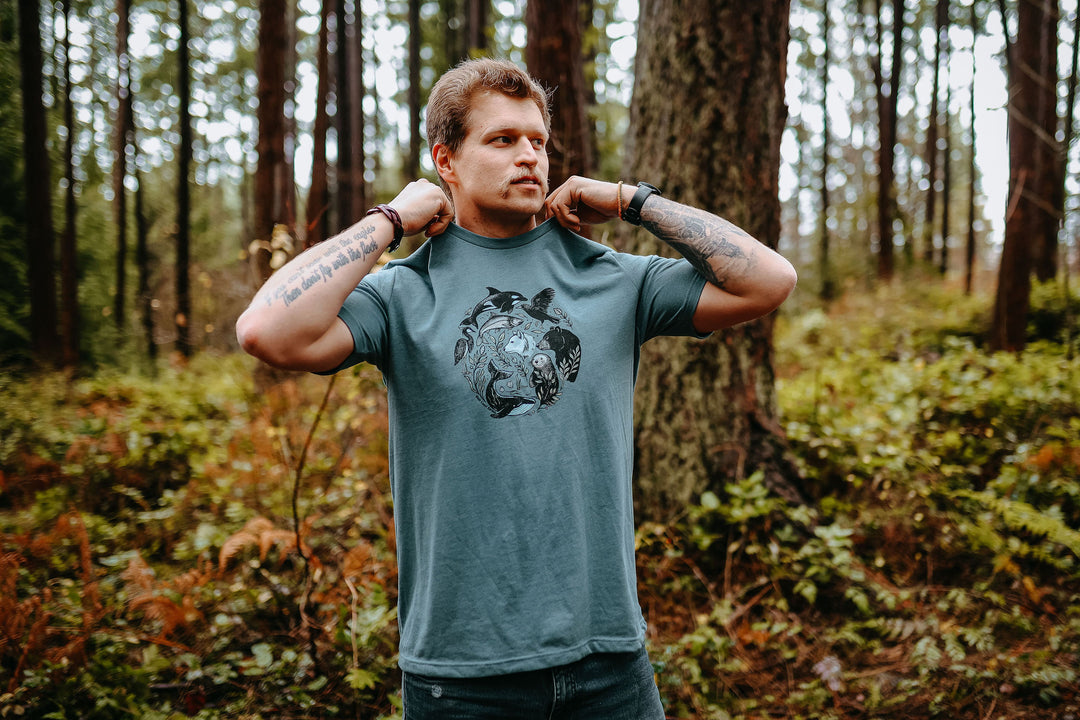 Nature Circle Mens Tee in Heather Slate