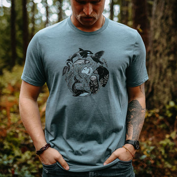 Nature Circle Mens Tee in Heather Slate
