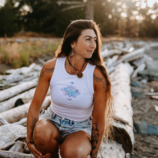Lotus Ethereal Bamboo Stretch Crop Tank  *Made In Canada*