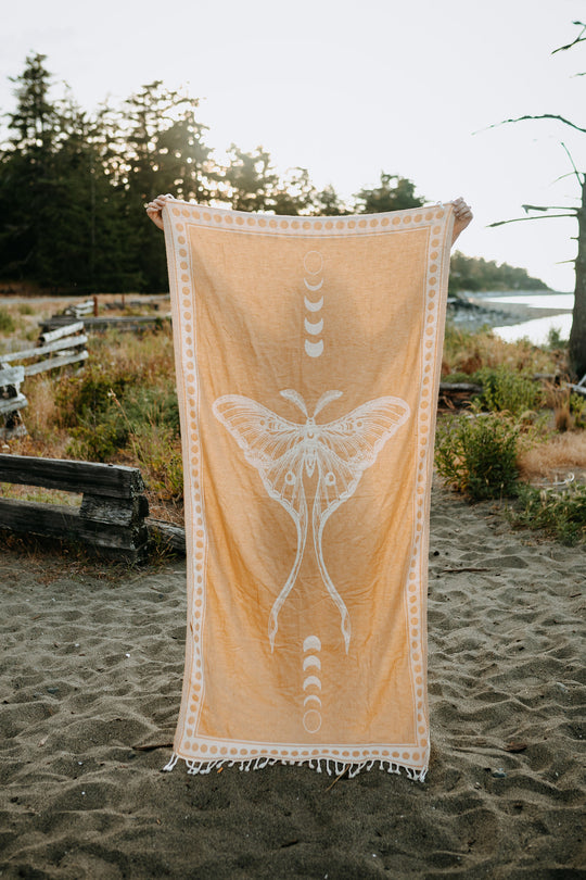 Golden Moon Moth 100% Cotton Turkish Towel