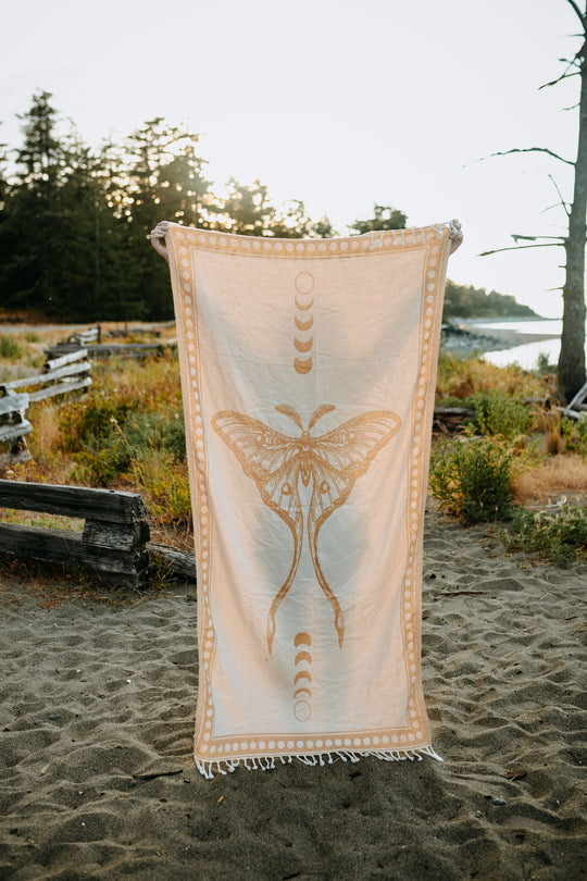 Golden Moon Moth 100% Cotton Turkish Towel