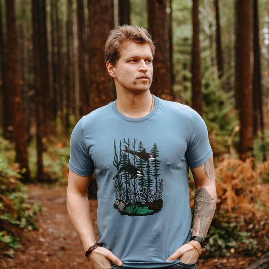 Orca Forest Mens Tee in Steel Blue