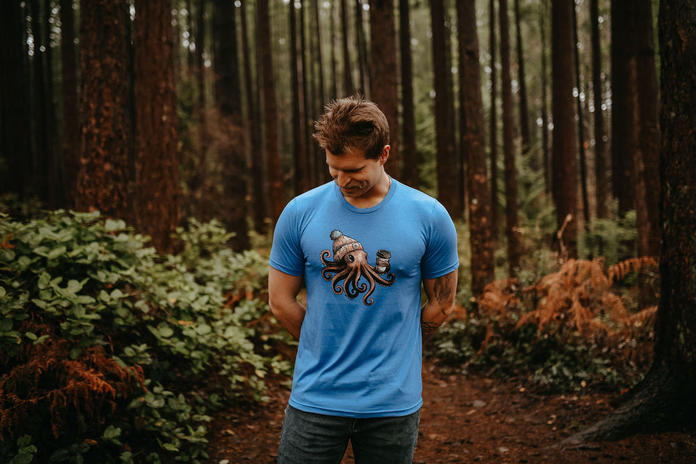 Cozy Octo Men's Tee in Royal Blue