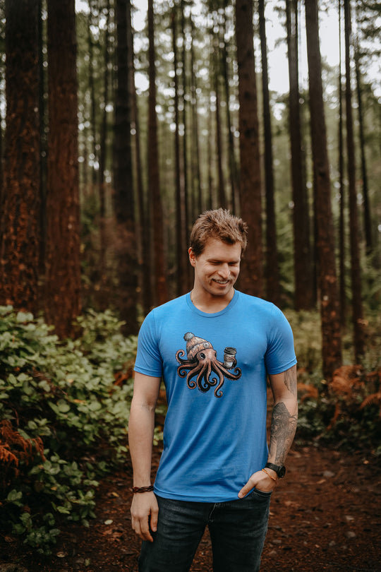 Cozy Octo Men's Tee in Royal Blue