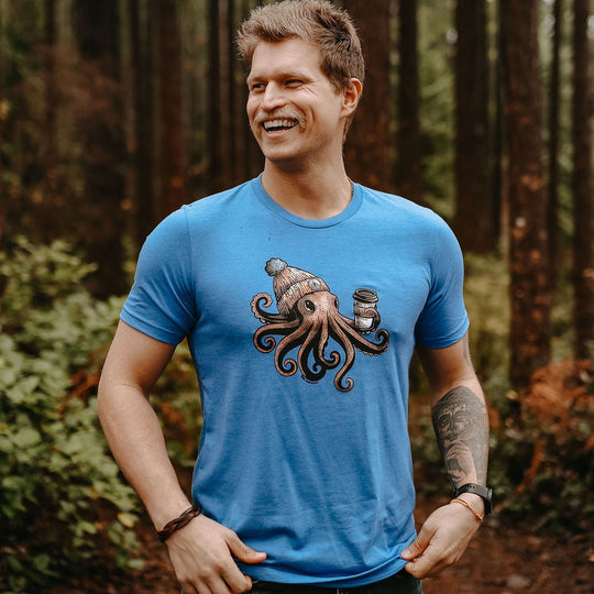 Cozy Octo Men's Tee in Royal Blue