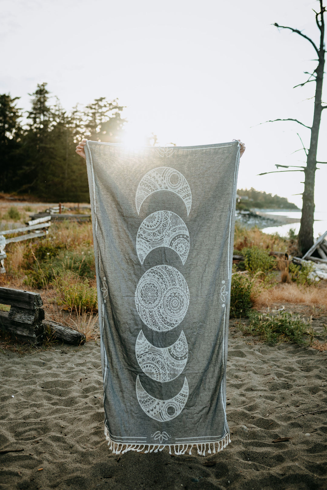 Navy Mandala Moon Phase 100% Cotton Turkish Towel