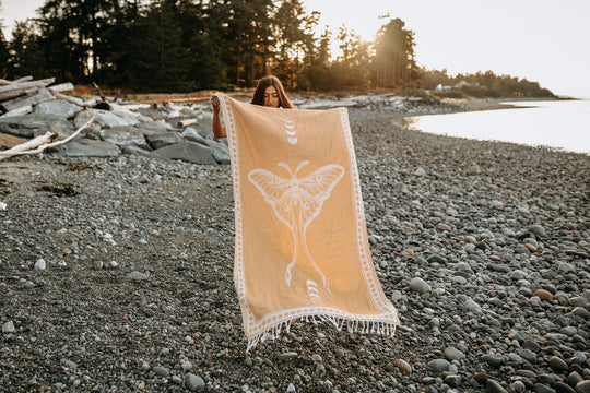 Golden Moon Moth 100% Cotton Turkish Towel