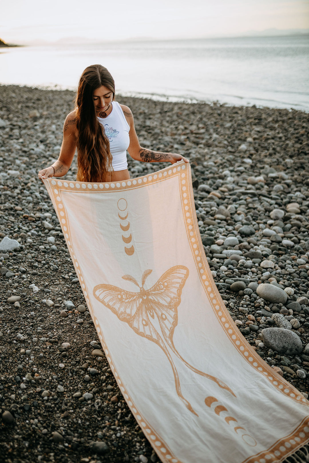 Golden Moon Moth 100% Cotton Turkish Towel