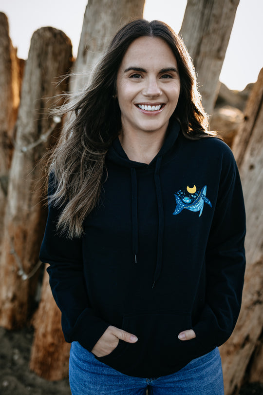 Colourful Cottage Bear Hoodie in Black