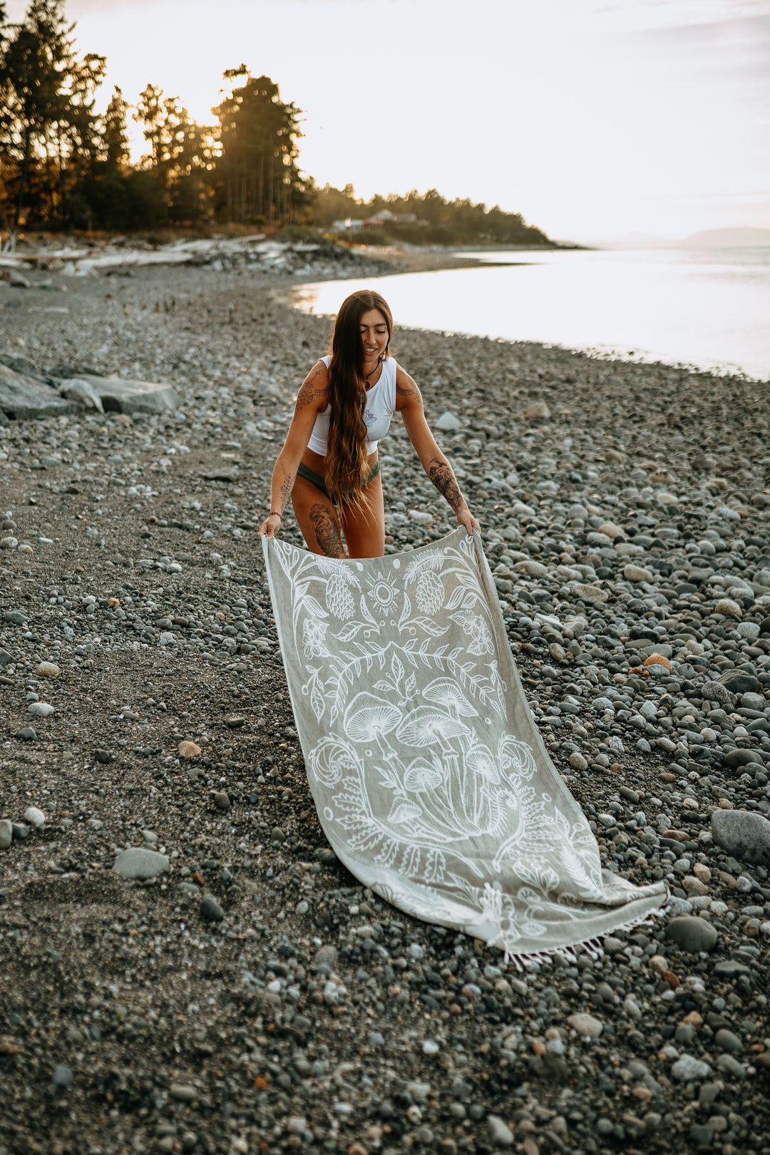 Sage Cottage Mushroom 100% Cotton Turkish Towel