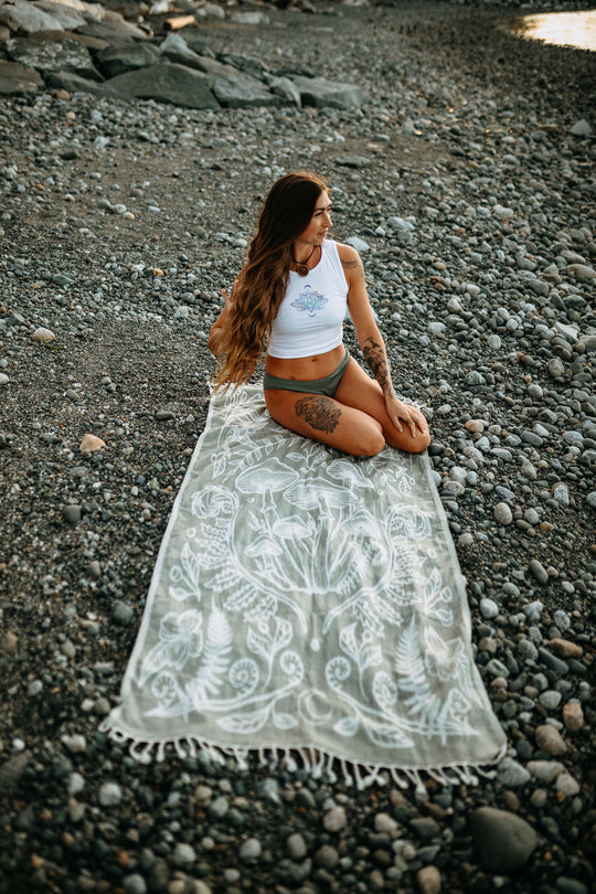 Sage Cottage Mushroom 100% Cotton Turkish Towel